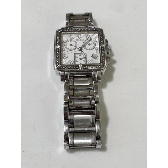 Bulova Women's Diamond C837420  Chronograph 31MM Watch VGC - Picture 1 of 7